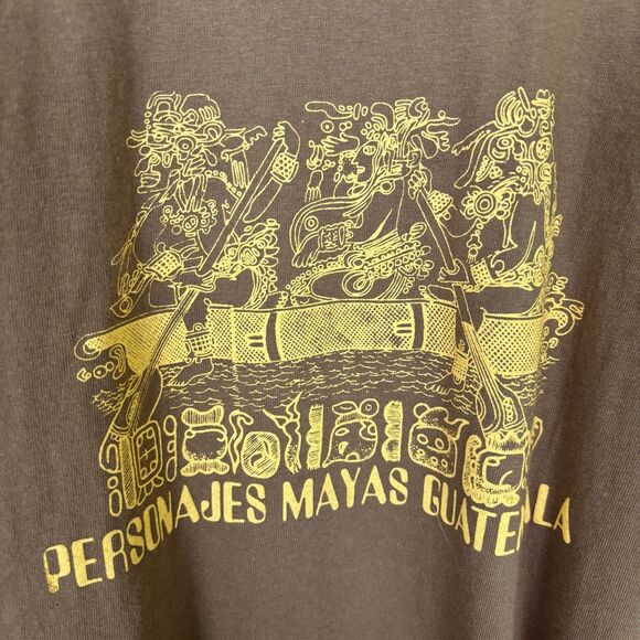 Co. Lux Personajes Mayas Guatemala Brown Graphic T-Shirt Men’s XL 100% Cotton - Picture 4 of 5